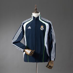 Real Madrid Windbreaker - Navy Blue & White – Replica Football Soccer Shirt – S–