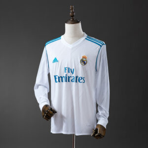 Real Madrid 2017/18 Home Long Sleeve Retro Jersey – Vintage Replica Football Soc