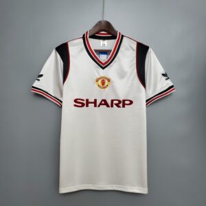 1985 Manchester United White Retro Jersey – Vintage Replica Football Soccer Shir