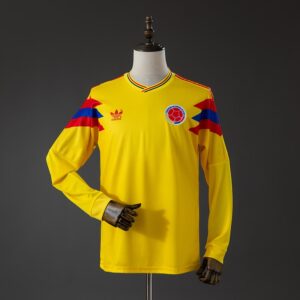 Colombia 1990 Originals Retro Home Long Sleeve Jersey – Replica Football Soccer