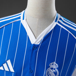 Real Madrid 25/26 US Pack Full-Button Baseball Jersey – Replica Football Basebal