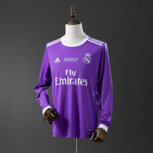 Real Madrid 2016/17 Away Long Sleeve Retro Jersey – Vintage Replica Football Soc