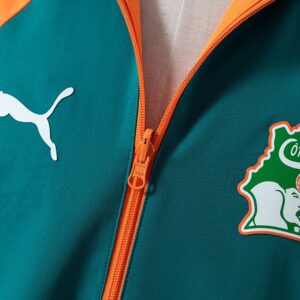 Ivory Coast 2026 Reversible Jacket Windbreaker – Green & Orange – Replica Footba