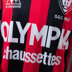 OGC Nice 77_78 Home Long-Sleeve Retro Jersey – Replica Football Soccer Shirt – S