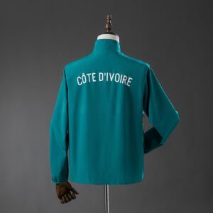 Ivory Coast 2026 Reversible Jacket Windbreaker – Green & Orange – Replica Footba