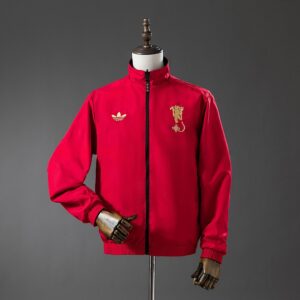 M-U Reversible Jacket Windbreaker – Black & Red – Replica Football Soccer Jacket