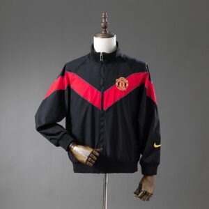 M-U 06_07 Windbreaker - Black – Replica Football Soccer Shirt – S–XXL