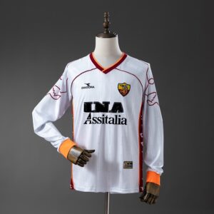 Roma 99_00 Away Long-Sleeve Retro Jersey – Replica Football Soccer Shirt – S–XXL