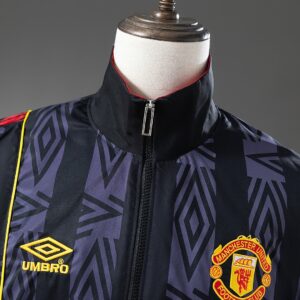 M-U 92_94 Retro Windbreaker - Black – Replica Football Soccer Shirt – S–XXL