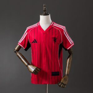 Manchester United 25/26 US Pack Full-Button Baseball Jersey Red – Special Editio