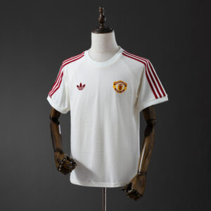 Manchester United Adidas Originals 3-Stripes Beige T-Shirt – Classic Football Sh