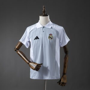 Real Madrid 25_26 POLO - Grey & White – Replica Football Soccer Shirt – S–XXL