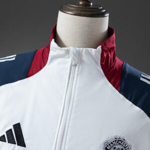 M-U Windbreaker - White & Navy Blue – Replica Football Soccer Shirt – S–XXL
