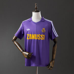 Real Madrid 1984/85 Away Retro Jersey – Vintage Replica Football Soccer Shirt –