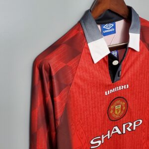 1996 Manchester United Home Long Sleeve Retro Replica Jersey Size M-XL