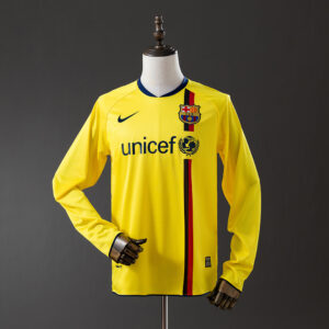 Barcelona 2008/09 Away Long Sleeve Retro Jersey – Vintage Replica Football Socce