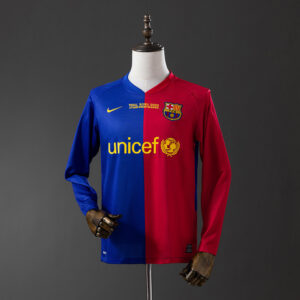 Barcelona 2008/09 Home Long Sleeve Retro Jersey – Vintage Replica Football Socce