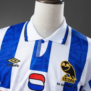 Sheffield Wednesday 92_93 Home Retro Jersey – Replica Football Soccer Shirt – S–