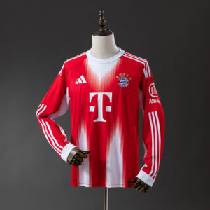 Bayern Munich 25/26 Home Long Sleeve Jersey – Replica Football Soccer Shirt – S–