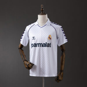 Real Madrid 1986/87 Home Retro Jersey – Vintage Replica Football Soccer Shirt –