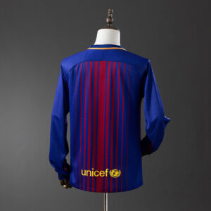 Barcelona 2017/18 Home Long Sleeve Retro Jersey – Vintage Replica Football Socce