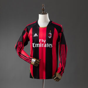 AC Milan 10/11 Home Long Sleeve Retro Jersey – Replica Football Soccer Shirt – S