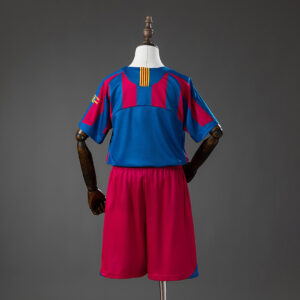 Barcelona 05_06 Home Retro Kids Kit Jersey – Replica Football Soccer Shirt – Siz