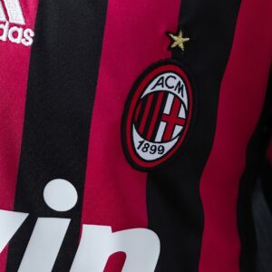 AC Milan 09_10 Home Retro Long Sleeve Kids Kit Jersey – Replica Football Soccer