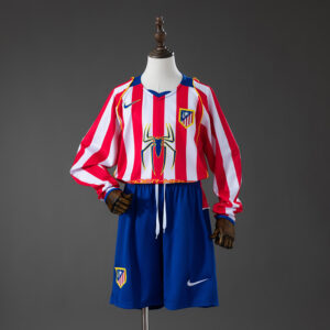 Atletico Madrid 04_05 Home Retro Long Sleeve Kids Kit Jersey – Replica Football