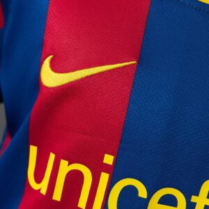 Barcelona 10_11 Home Retro Long Sleeve Kids Kit Jersey – Replica Football Soccer