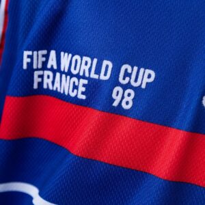 France 1998 Home Retro Kids Kit Jersey – Replica Football Soccer Shirt – Size 16