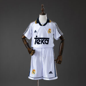 Real Madrid 98_00 Home Retro Kids Kit Jersey – Replica Football Soccer Shirt – S