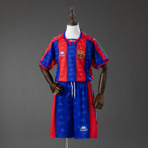 Barcelona 96_97 Home Retro Kids Kit Jersey – Replica Football Soccer Shirt – Siz