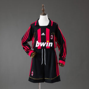 AC Milan 06_07 Home Retro Long Sleeve Kids Kit Jersey – Replica Football Soccer