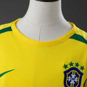 Brazil 2002 Home Retro Long Sleeve Kids Kit Jersey – Replica Football Soccer Shi
