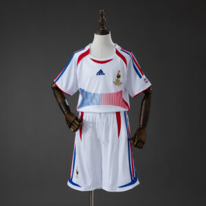France 2006 Home Retro Kids Kit Jersey – Replica Football Soccer Shirt – Size 16