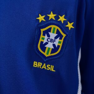 Brazil 2002 Away Retro Kids Kit Jersey – Replica Football Soccer Shirt – Size 16
