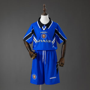 M-U 96_98 Third Away Retro Kids Kit Jersey – Replica Football Soccer Shirt – Siz