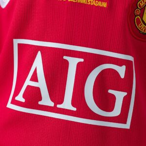 M-U 07_08 Home Retro Kids Kit Jersey – Replica Football Soccer Shirt – Size 16–2