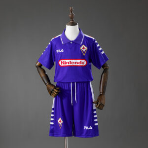 Fiorentina 98_99 Home Retro Kids Kit Jersey – Replica Football Soccer Shirt – Si