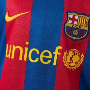 Barcelona 10_11 Home Retro Kids Kit Jersey – Replica Football Soccer Shirt – Siz