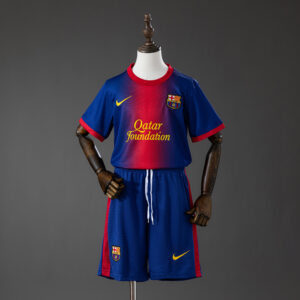 Barcelona 12_13 Home Retro Kids Kit Jersey – Replica Football Soccer Shirt – Siz
