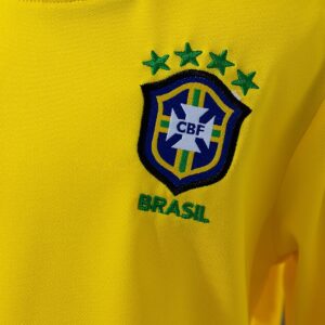 Brazil 1998 Home Retro Long Sleeve Kids Kit Jersey – Replica Football Soccer Shi