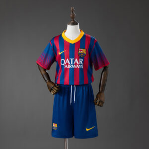 Barcelona 13_14 Home Retro Kids Kit Jersey – Replica Football Soccer Shirt – Siz