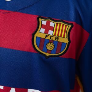 Barcelona 15_16 Home Retro Kids Kit Jersey – Replica Football Soccer Shirt – Siz