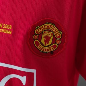 M-U 07_08 Home Retro Kids Kit Jersey – Replica Football Soccer Shirt – Size 16–2