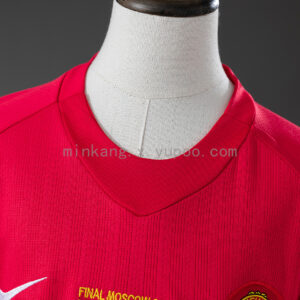 M-U 07_08 Home Retro Kids Kit Jersey – Replica Football Soccer Shirt – Size 16–2