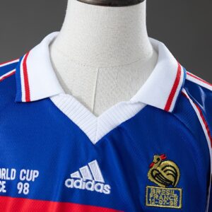 France 1998 Home Retro Kids Kit Jersey – Replica Football Soccer Shirt – Size 16
