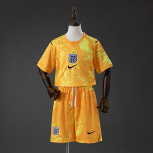 England 2026 GK Kids Kit Jersey - Yellow – Replica Football Soccer Shirt – Size