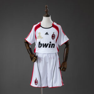 AC Milan 06/07 Away Retro Kids Kit Jersey – Replica Football Soccer Shirt – Size